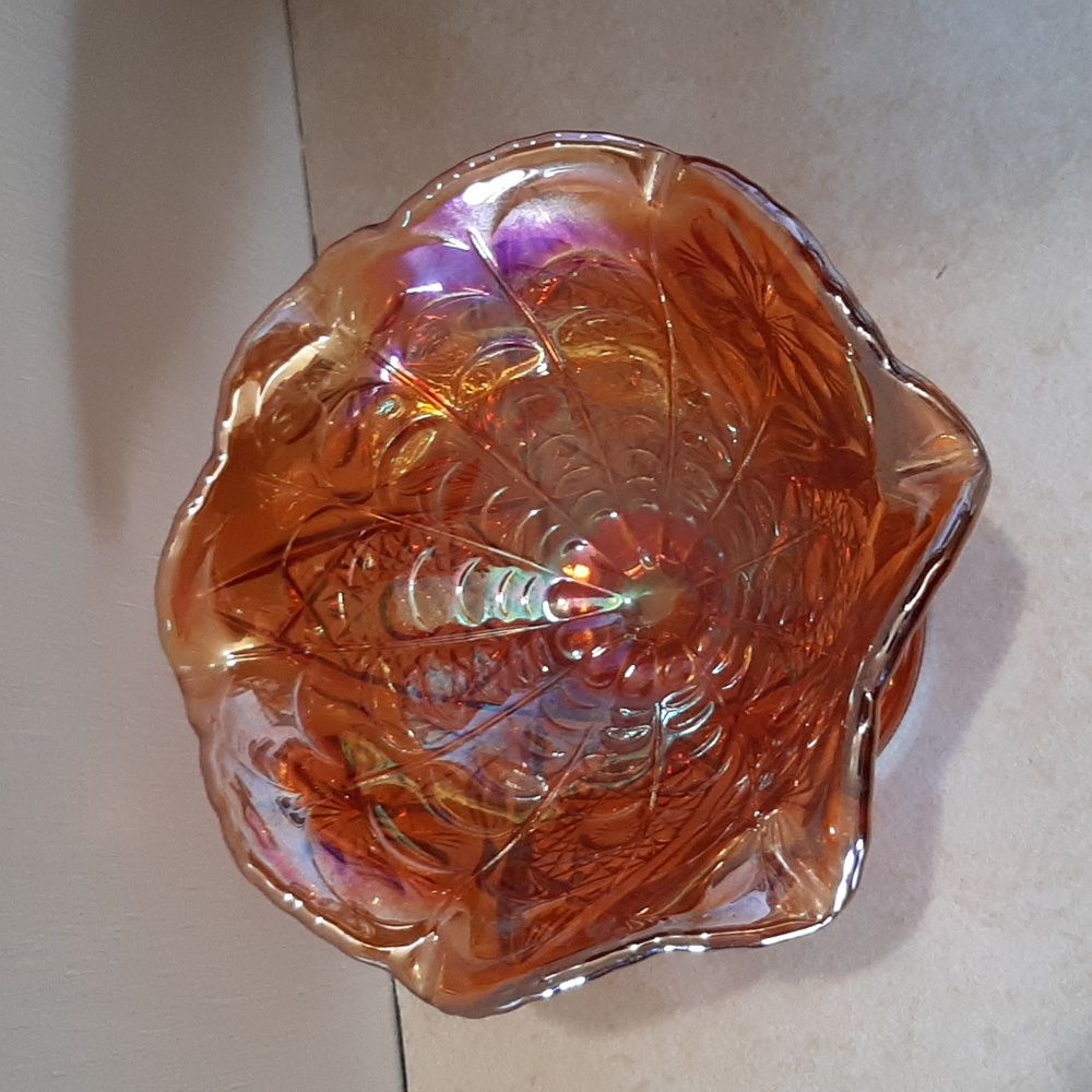 Beautiful Carnival Glass Candy Dish - Picture 2 of 3